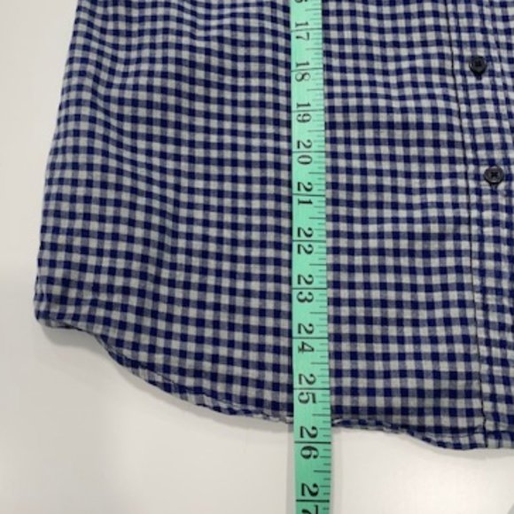 JOE FRESH Blue & Gray 100% Cotton Plaid Button Shirt ~ Size Small - Picture 12 of 14